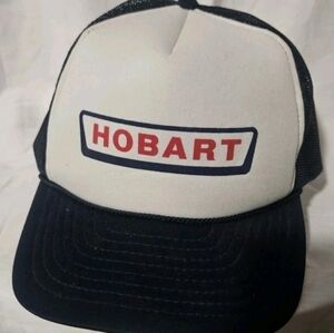 Hobart Vintage Trucker Hat with Black/blue And White, Mesh, Snapback